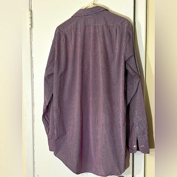 Sid Mashburn Blue/ Red Check Shirt. Wing Collar, 100% Cotton Men’s XL Slim Fit - Picture 13 of 13